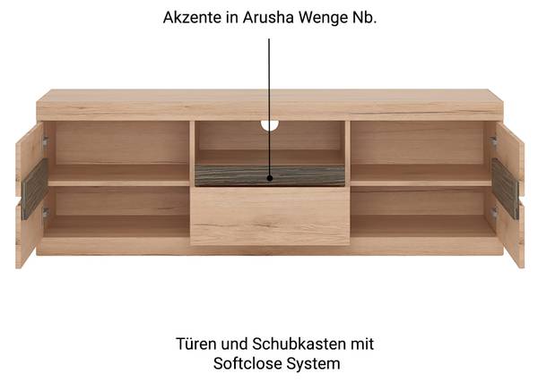 Lowboard SANFORD-129-2 Braun - Holzwerkstoff - 150 x 50 x 40 cm