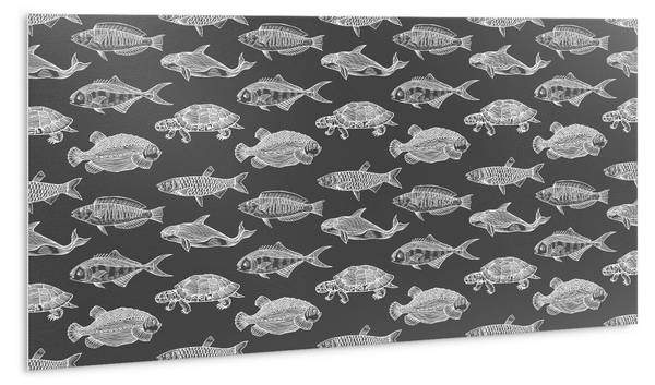 Selbstklebendes Wandpaneel Schild Grau - Polyester PVC - 100 x 50 x 0 cm