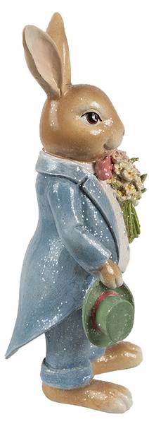 Decoratie Beeld Konijn Easter&Rody bruin - kunststof - 10 x 26 x 11 cm