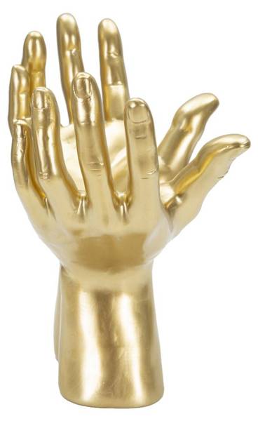 Skulptur Hände 3 Gold - Harz - 25 x 24 x 15 cm
