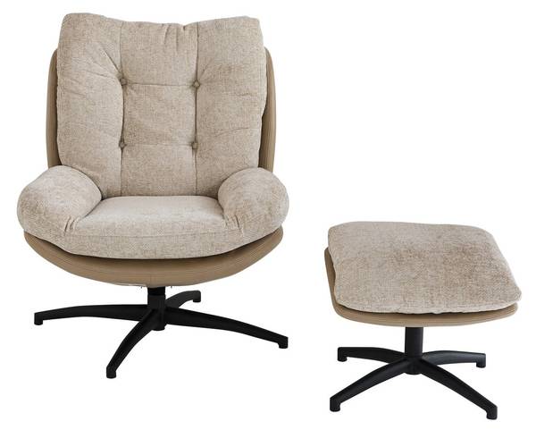 Sessel MANU Beige - Webstoff - 87 x 90 x 68 cm