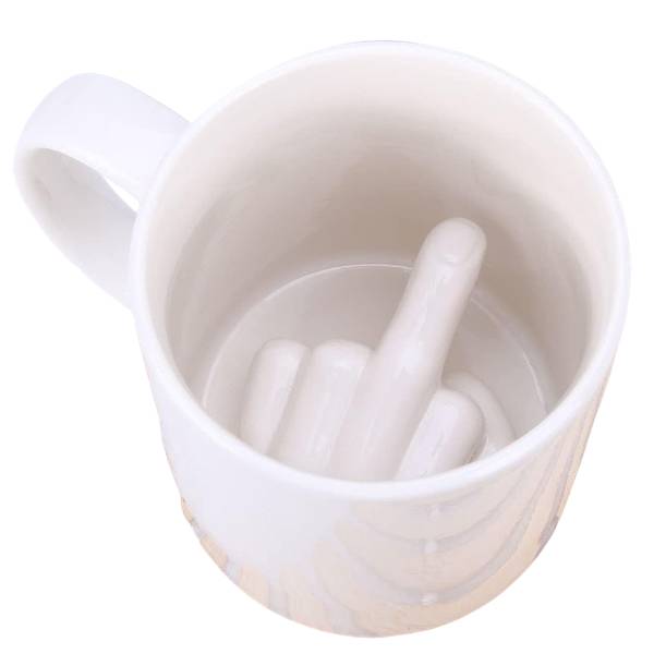 Tasse Up Yours Blanc - Faïence - 9 x 11 x 7 cm
