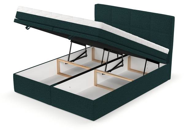 Boxspringbett TESSA mit Stauraum Riva Grün - Liegefläche Breite: 180 cm