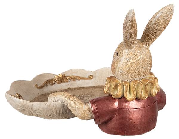 Dekoration Schale Kaninchen C-Nova Gold - Kunststoff - 21 x 15 x 22 cm