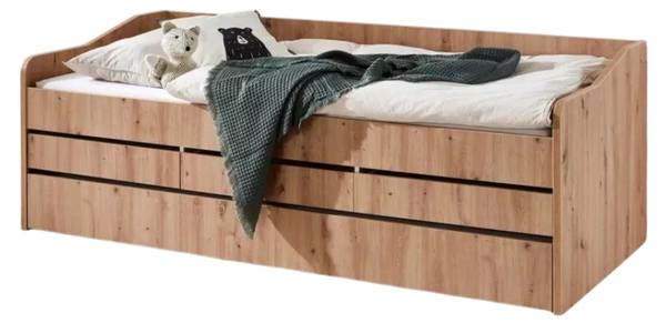 Bett Jill Braun - Holzwerkstoff - 94 x 72 x 207 cm