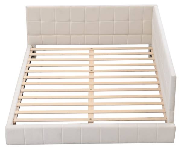 Polsterbett Liam Beige - Massivholz