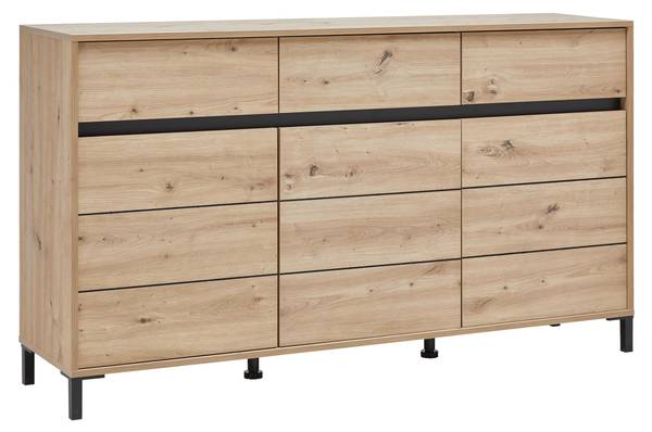 Sideboard ARRAN Schwarz - Braun - Holzwerkstoff - 157 x 90 x 40 cm