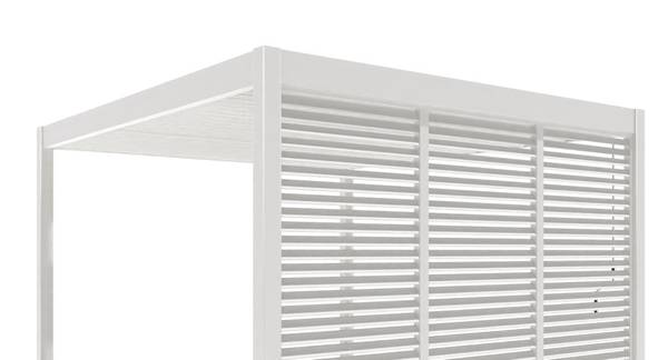 Lamellenwand Horizontal Weiß - Metall - 93 x 235 x 235 cm