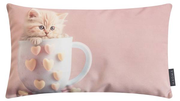 Kissen Candy Katze Altrosa - 30 x 50 cm