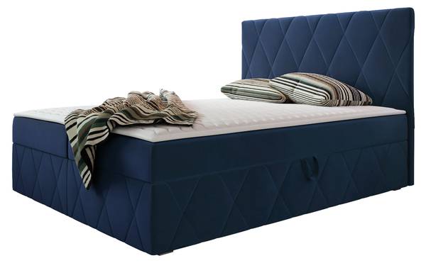 Boxspringbett Simoti Dunkelblau - Liegefläche Breite: 180 cm