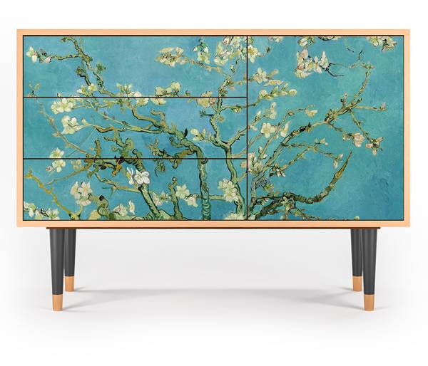 Sideboard S3 Walnuss Blau - Holzwerkstoff - 115 x 84 x 41 cm