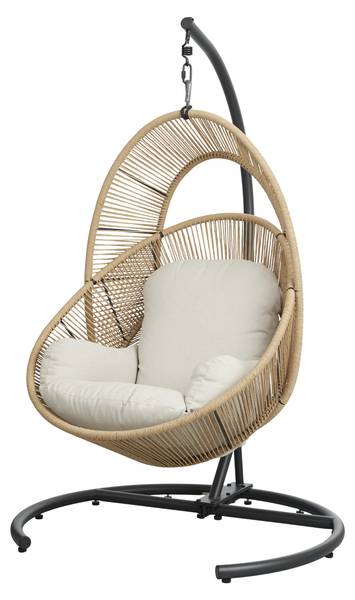 Chaise suspendue Tim avec coussin Bois