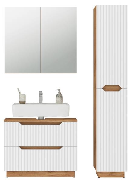 Badkamermeubelset Lotta 59523 Dakota eikenhouten look - wit