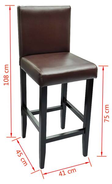 Barshocker 4er Set D7325 Braun - Holz teilmassiv - 45 x 108 x 41 cm