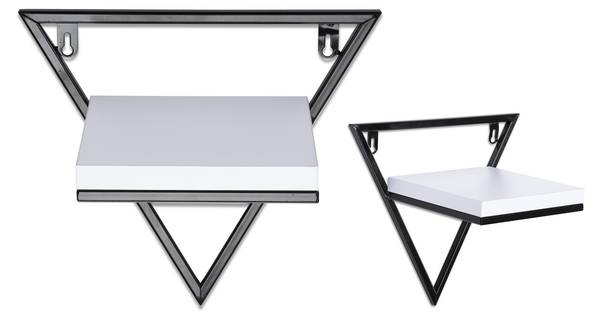 Wandregal 10-1580-cz-b Schwarz - Weiß - Metall - 18 x 28 x 28 cm