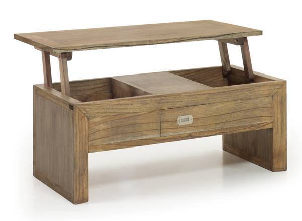 COUCHTISCH AUS HOLZ BRAUN  L 110 cm Braun - Holz teilmassiv - 110 x 45 x 55 cm