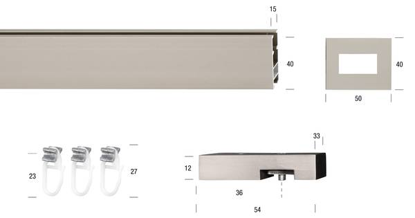 Gardinenstange Flat 1 lfg. 430 x 9 cm