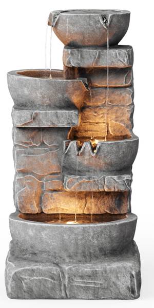 Gartenbrunnen 201601PT-EU Grau - Kunststoff - 39 x 85 x 40 cm