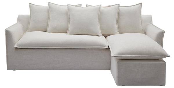 Sofa ohne Schlafmöglichkeit PENIOLA Beige - Weiß - Textil - 260 x 97 x 165 cm