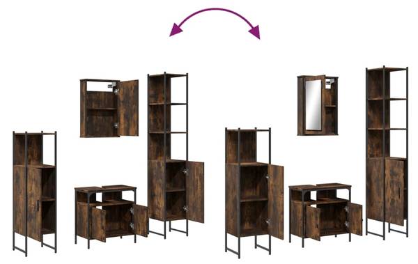 Badmöbel 3033740 4-teilig Braun - Holzwerkstoff - 30 x 60 x 60 cm