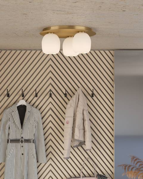 Plafonniers MANZANARES Acier / Verre dépoli - 3 ampoules