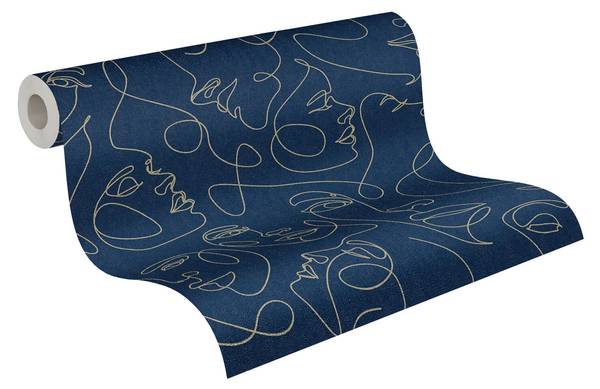 Vliestapete 791724-GU Blau - Kunststoff - 53 x 1 x 1005 cm