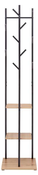 Garderobenständer LUGO Schwarz - Holzwerkstoff - Metall - 40 x 182 x 40 cm