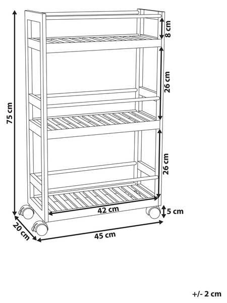 Étagère de salle de bain QUINTAY Marron - Bambou - 45 x 75 x 20 cm