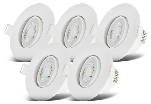 Bad Einbauleuchten 5 Stk. IP65 BKL1573 Weiß - ABS - 9 x 5 x 9 cm