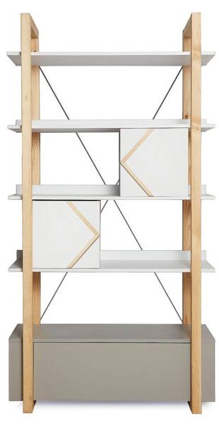 Kinderregal Pinette Weiß - Holzwerkstoff - 100 x 190 x 44 cm