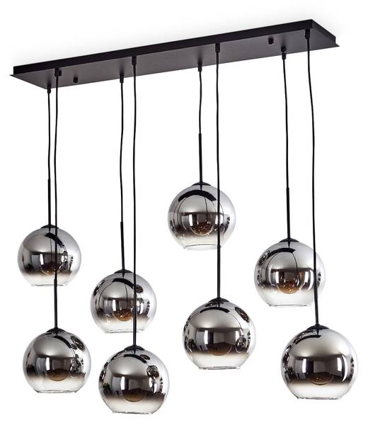Deckenleuchte Cesaro Grau - Silber - Aluminium - Klarglas - 50 x 143 x 100 cm