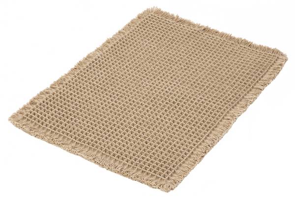 Badteppich VAFFEL Beige - Textil - 40 x 2 x 60 cm