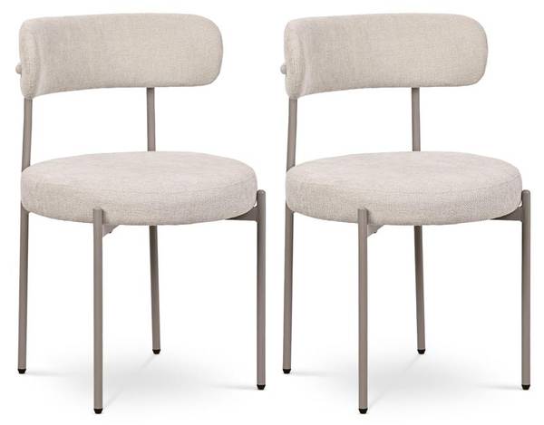 STÜLE GABY 2er-Set Beige - Chenille - Webstoff - 51 x 80 x 51 cm