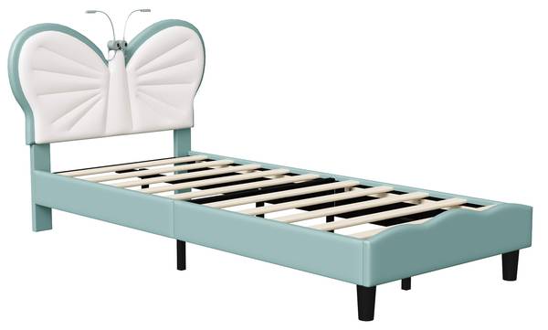 Polsterbett  SPMP-GB02 Blau - Metall - Massivholz - 108 x 87 x 205 cm