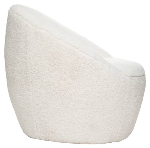 Fauteuil ROMI Blanc - Bouclé - Polyester - 75 x 72 x 77 cm