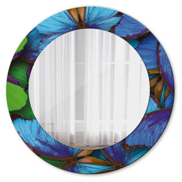 Dekospiegel Aura Lepidus Blau - Spiegelglas - 50 x 50 x 1 cm