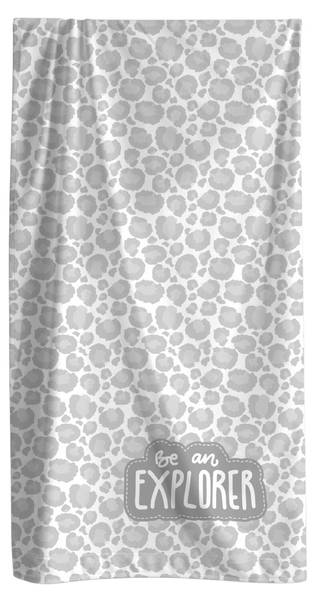 Strandtuch XXL Leo Grau Grau - Textil - 100 x 200 x 1 cm
