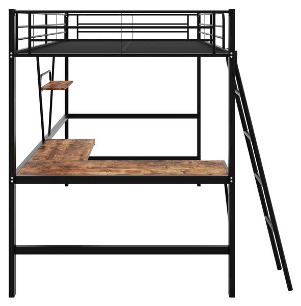 Hochbett-O2218 Schwarz - Metall - 149 x 181 x 205 cm