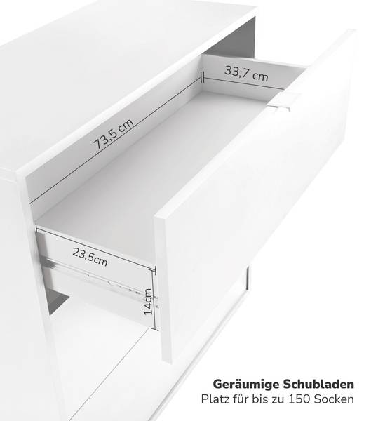 Kommode Die Stilvolle Weiß - 80 x 73 cm