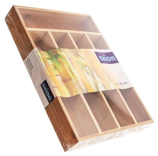 Besteckeinsatz Braun - Bambus - 26 x 5 x 35 cm