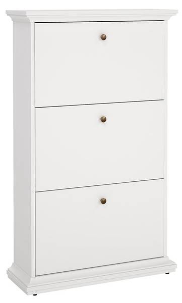 Schuhschrank Venedig Weiß - Holz teilmassiv - 78 x 128 x 28 cm