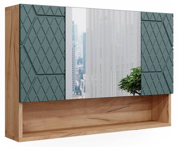 Armoire de toilette Irma 42859 Vert - Bois manufacturé - 81 x 55 x 17 cm