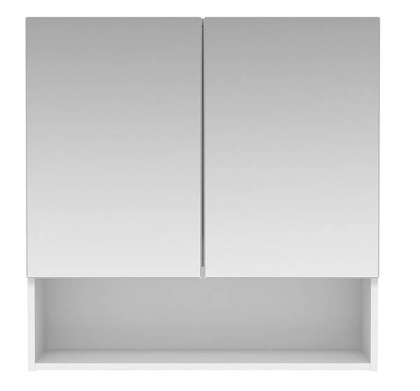 Toilettenschrank ZUMPA Weiß - Holz teilmassiv - 60 x 60 x 14 cm
