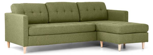 Ecksofa Marino Grün - Textil - 219 x 80 x 151 cm