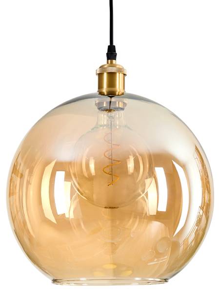 Pendelleuchte Cesaro Orange - Aluminium - Klarglas - 36 x 124 x 36 cm
