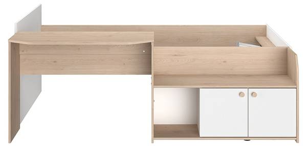 Bettkombination MIVONA Beige - Holz teilmassiv - 203 x 75 x 136 cm