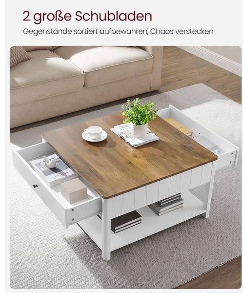 Couchtisch Bissau Weiß - Holzwerkstoff - 80 x 45 x 80 cm