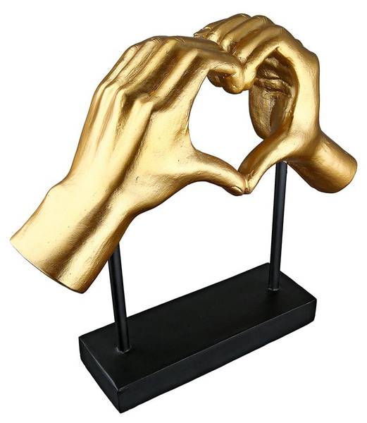 Skulptur Herzklang Gold - Kunststoff - 29 x 27 x 9 cm