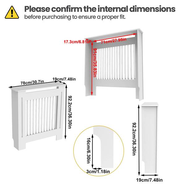 Cache-radiateur Vertical XJJ676-B-S 78 x 92 cm