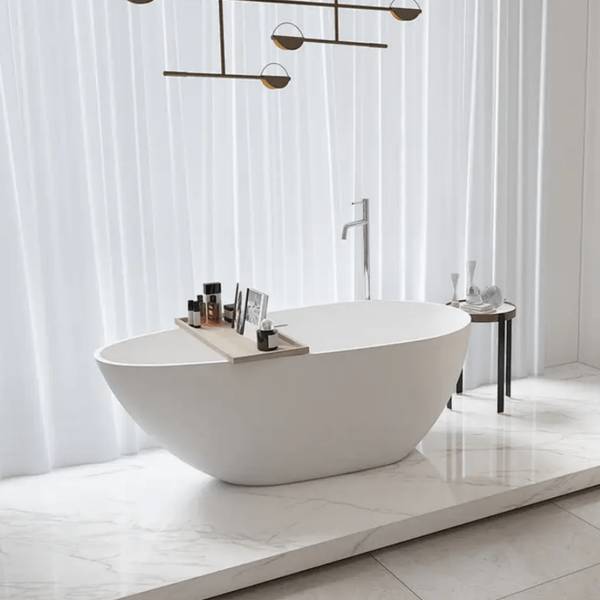 Badewanne HELSINKI Weiß - Harz - 150 x 58 x 150 cm